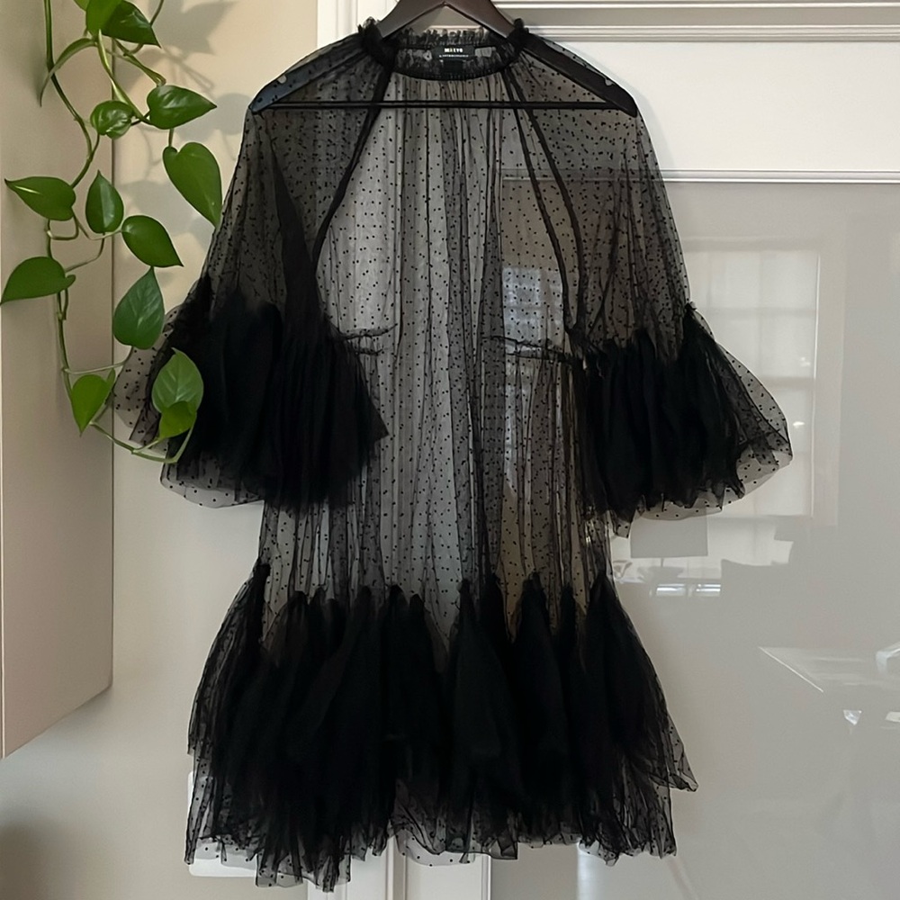 Anthropologie Maeve Black Tulle Tunic ⚫️⚫️⚫️